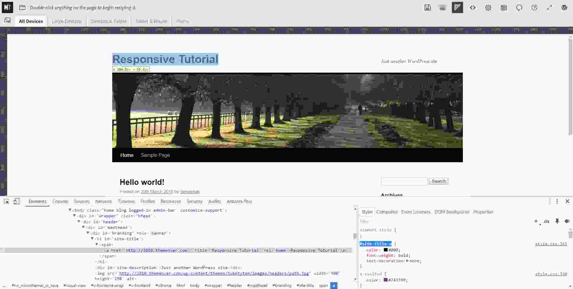 Test Site, Tools, & HTML/CSS Basics