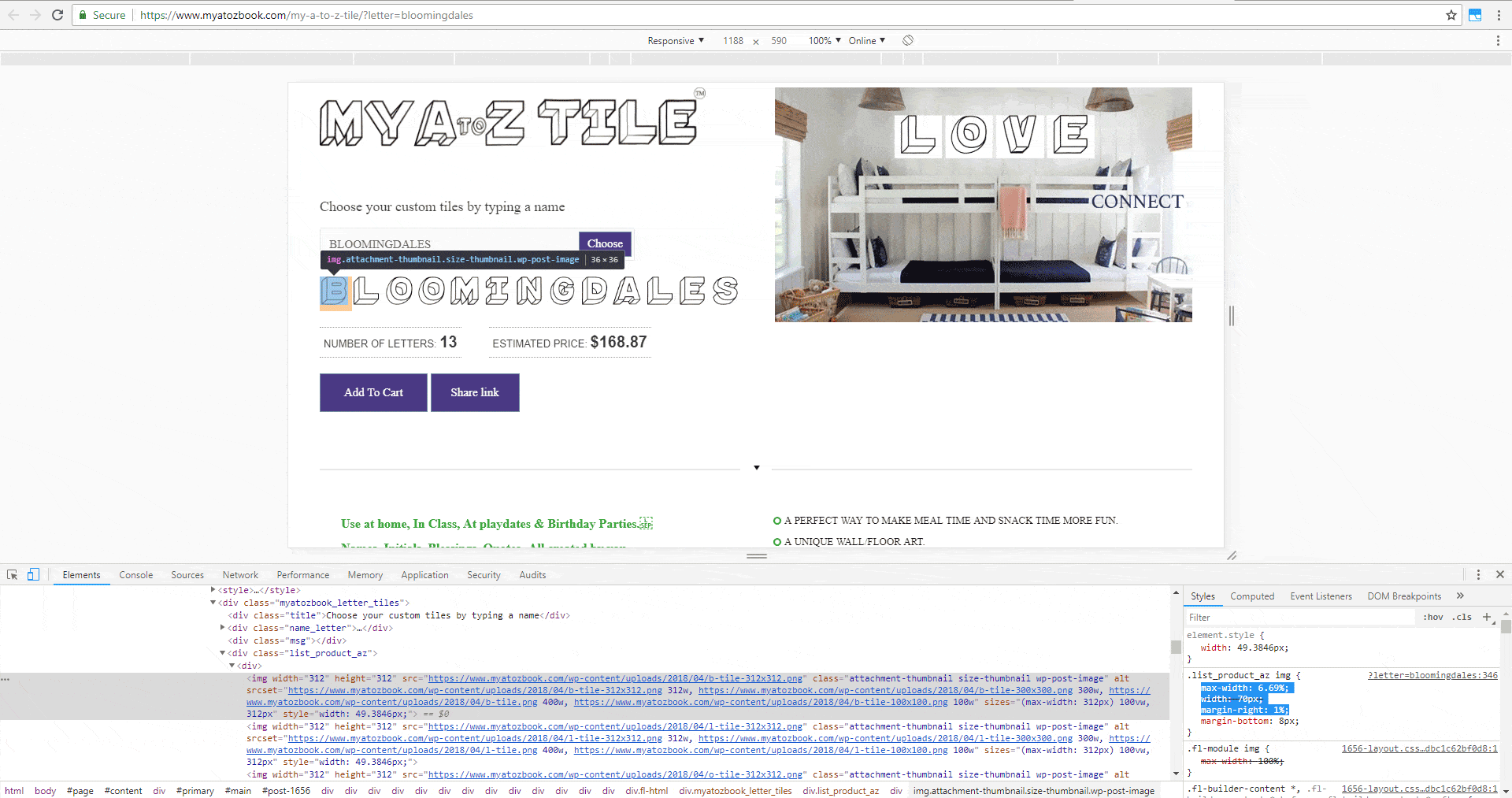 Define max-width and right margin of images in percentages