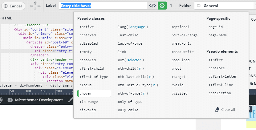css hover selector