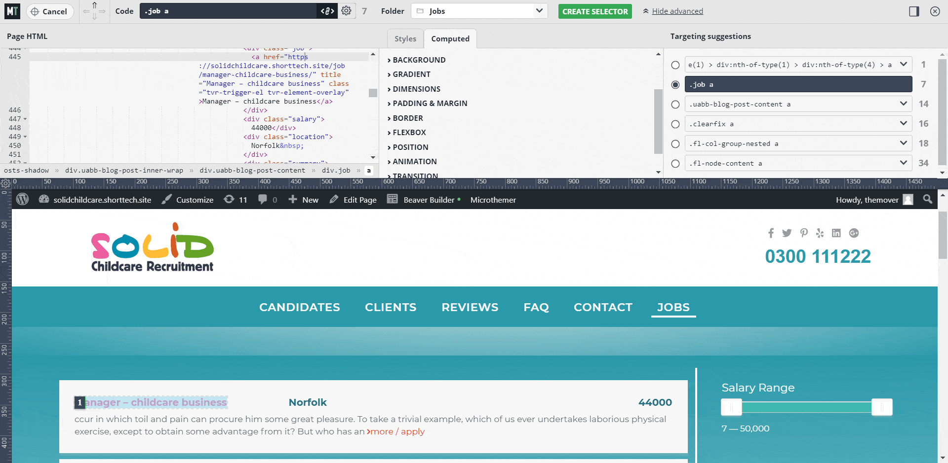 Targeting multiple elements on the page
