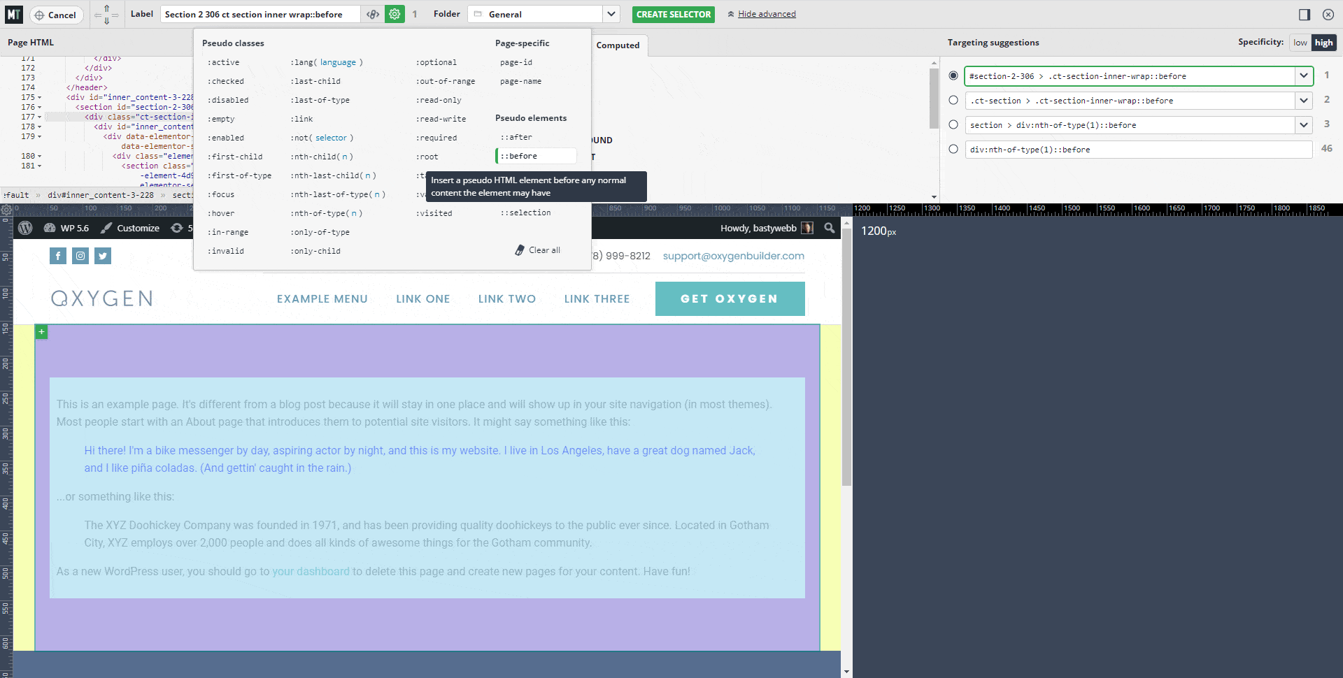 Enable ::before