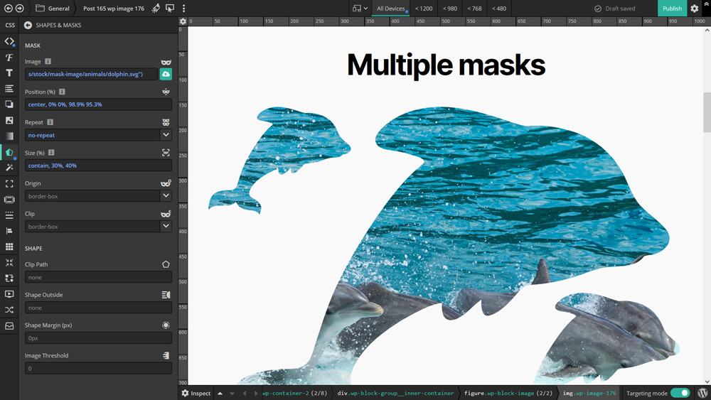 Multiple CSS image masks on a single image