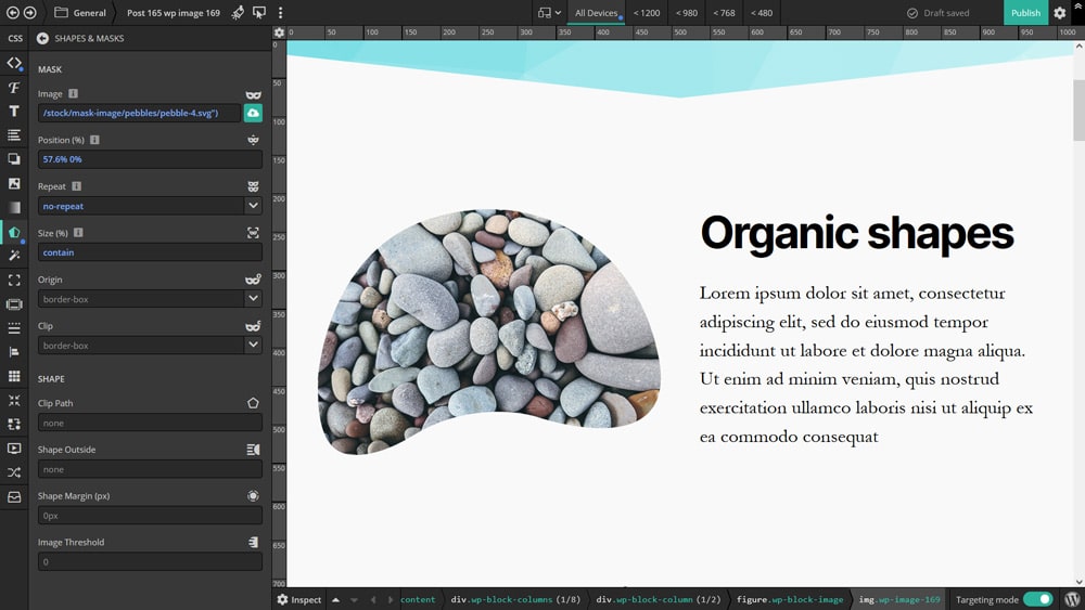 Organic SVG image mask shapes